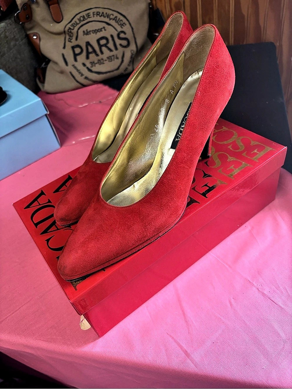 Escada Red Suede Pumps